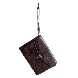 Vintage clutch wristlet pebbled leather Hickok key lock sz M